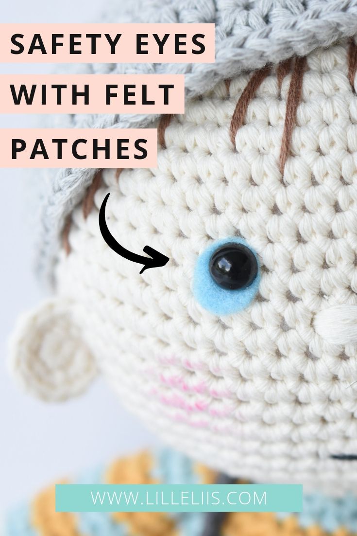 How to add felt patches to safety eyes?, Amigurumi tutorial